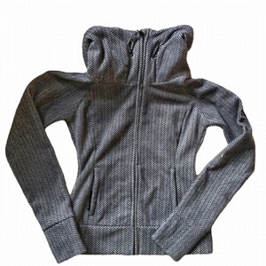 SCUBA Hoodie fitted zip jacket grey black size S womens by Bench